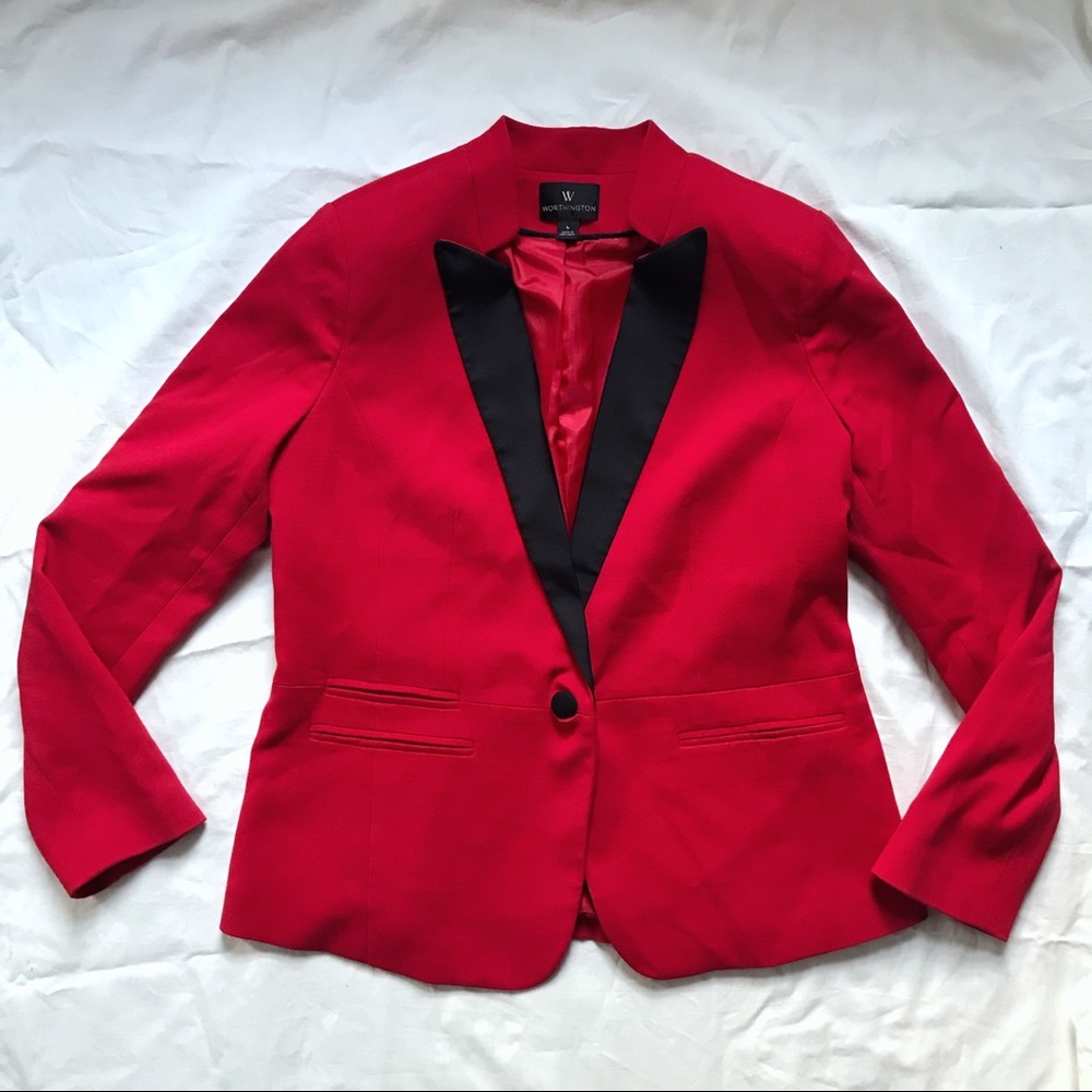 Worthington Red Blazer sz L